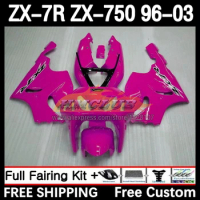 Body Kit For KAWASAKI NINJA ZX-7R ZX-750 96 97 98 99 129No.72 ZX 7R 750 7 R ZX750 ZX7R 2000 2001 2002 2003 Fairing Glossy pink