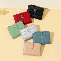 TAOMICMIC Dompet Wanita Croco Belt Dompet Lipat Pendek Y9074 Bahan Kulit PU Leather Premium Uang Kar