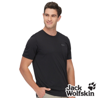 Jack wolfskin飛狼 男 圓領短袖排汗衣 銀離子抗菌除臭 T恤『經典黑』
