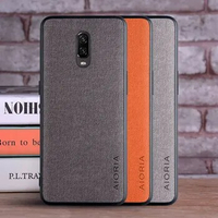 Textile Leather Case for Oneplus 6T soft TPU with back hard PC material camera protection design cover