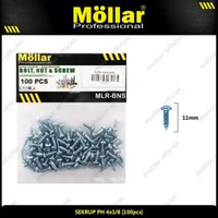MOLLAR 93-015 Skrup PH 4 x 3/8 Baut Sekrup Tapping Screw - 100 pcs