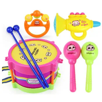 5Pcs/Set Baby Boy Girl Drum Musical Instruments Drum Set Children Toys Building for Kids Ages 48 Kid Magnets Play