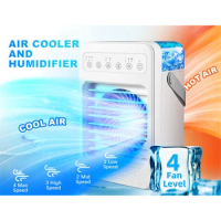 Portable Air Conditioners Evaporative Air Cooler Humidifier 7 Colors Light Personal Air Conditioner Fan for Room Office