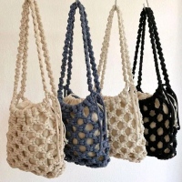 Sarah Rajut Tas Rajut Wanita Import Premium Tote Bag Tas Jaring Macrame Cotton 4mm Original Handmade