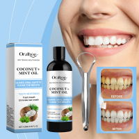 Oralhoe Coconut Mint Oil Coconut Mint Mouthwash Nafas Segar Penghapusan Noda pada Gusi Terlaris