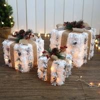 聖誕裝飾品創意擺件發光禮物盒堆頭樹燈節日商場酒店櫥窗場景布置