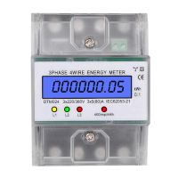3 Phase 4 Wire Energy Meter 220/380V 5-80A Energy Consumption kWh Meter DIN Rail Installation Digita