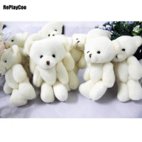 50pcs/lot Mini Teddy Bear Stuffed Plush Toys 12cm Small Bear Stuffed Toys pelucia Pendant Kids Birthday Gift Party Decor 018