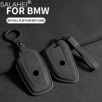 Suede Car Key Case Cover Shell Holder For BMW X3 X5 X6 F30 F34 F10 F20 G20 G30 G01 G02 G05 G32 F15 F16 3 5 7 Series Accessories