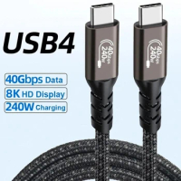 USB4 240W Cable Compatible Thunderbolt 4/3 40Gbps USB C 8K Video Full Feature Type C Cable for M1 Macbook Pro Hard Disk USB 4.0