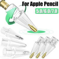 Clear Pencil Tips for Apple Pencil 1 2 Fine Point Metal Tip Wear-Resistant Replacement Stylus Pen Nibs for Ipencil 1/2 Spare Nib