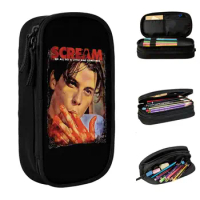 Scream Movie Billy Loomis Pencil Cases Fashion Halloween Horror Pen Box Bag Girls Boys Large Storage Office Zipper Pencilcases