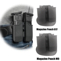 Double Magazine Holder Universal 9mm .40 Mag Holster for Glock 17 Beretta M9 M92 Double Paddle Mag Pouch Holster