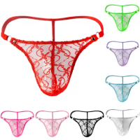 Men's Sexy Lingerie Underwear Lace Mesh G-string Thongs Panties Briefs sexy men underwear mens thongs and g strings