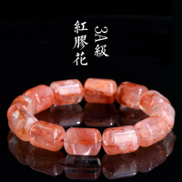 【Paiya 派亞】3A紅膠花桶珠手鏈紅色膠花異象水晶桶珠手串