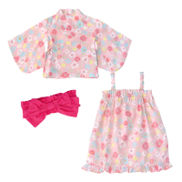 【Baby 童衣】任選 女童3件套和服 外套+吊帶裙腰帶套裝 22011(粉色)