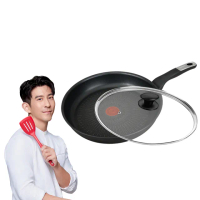 【Tefal 特福】法國製極上御藏系列30CM不沾鍋平底鍋+玻璃蓋(電磁爐適用/IH爐可用鍋)