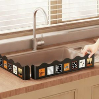 水槽擋水板廚房水池洗手池邊緣防濺水擋板檯面塑膠防水隔板擋水條