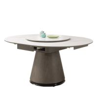 【obis】維克斯5.2尺岩板伸縮圓餐桌（轉盤75cm）