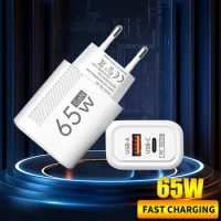 65W GaN USB Type C Charger Quick Charge USB Fast Wall Charger For iPhone 15 Xiaomi Samsung Huawei Type C PD Phone Charge Adapter