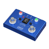 Lekato Drum Machines Looper Pedal Built-In 30 Drums 11 Mins Recoding Time High Precision Tuner 4 Loops