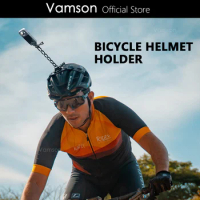 Vamson for Insta360 x3 One x2 Adjustable Bike Helmet Strap Head Belt with Aluminum Alloy Extension Arm Mount Bracket Accessories