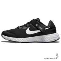Nike 女鞋 大童 慢跑 Revolution 6 FlyEase GS 4E超寬楦 黑 DO5065-003