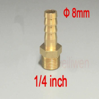 8mm Hose Barb to 1/4" inch male BSP Thread DN8 Brass Barbed coupler Fitting 12.5mm gas CORRUGATED Coupling Connector Adapter