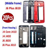 20Pcs，NEW For Samsung J4 Core / J4 Plus / J4 J400 Front Housing LCD Bezel Plate Replacement Parts J6 Plus Middle Frame