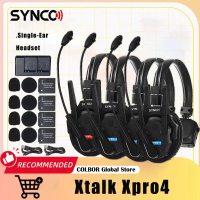 Synco Xtalk Xpro4 Wireless Intercom Headset 3.5m Real-time Monitoring 4 User Teamwork 2.4GHz Communi