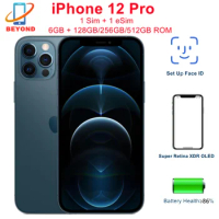 iPhone 12 Pro 12Pro 6GB RAM 128/256/512GB ROM 6.1" Super Retina OLED A14 IOS Face ID Unlocked 5G 98% New Original Cell Phone
