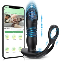Thrusting Butt Plug for Men Prostate Massager APP Anal Vibrator Telescopic Vibrating Anal Plug Prostate Stimulator Sex Toy