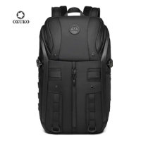 OZUKO New Men's Business Commuter Computer Bag Large Capacity Outdoor Waterproof Travel Backpack Campus Student Backpack