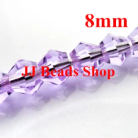Free Shipping!200pcs/Lot Chines 5301 bicone bead in strand 8mm Purple Amethyste colour crystal bicone beads B180427