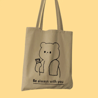 SERBA SEPULUH - Tote Bag Tas Jinjing Wanita/Pria Bahan Kanvas Ukuran Besar 35x40 Muat Laptop 13 Inch