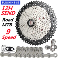 SUNSHINE MTB/Road Bicycle k7 9V Cassette HG 9 Speed Bicycle Chain Mountain Bike Freewheel For Shimano/SRAM Bicycle Accessories