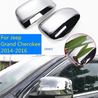 ABS chrome Car Rear View Side Mirror Cover Case Shell Trims frame Fit For Jeep Grand Cherokee 2014-2016 Stickers Accessories