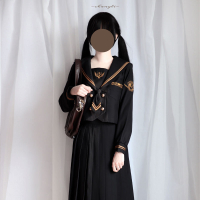 清倉原創不良暗黑JK少女制服正統水手服正版學生長裙日系套裝-創美