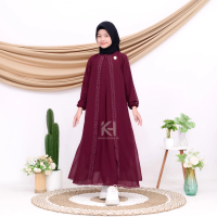 KHAILEENA.ID - Naureen Kids Gamis Anak Terbaru 2025 2026 Ceruty Babydoll Swarovki Simple Termewah Da