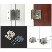 Bản lề inox cho cánh tủ kính dạng kẹp không khoét lỗ  CPTN7