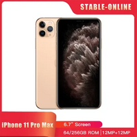 Apple iphone 11 pro max 64GB/256GB ROM Unlocked Smartphone With Face ID A13 Bionic chip 6.5 inch OLED Screen 12MP Camera NFC
