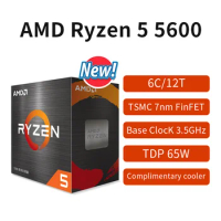 New AMD Ryzen 5 5600 R5 5600 Box 4.4GHz 6-Core 12-Thread CPU Processor 7NM 65W Socket AM4