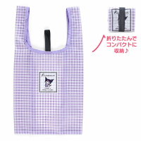 asdfkitty*庫洛米格紋 購物袋/防潑水可折疊收納手提袋-sanrio正版
