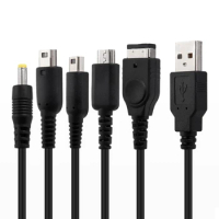 5 in 1 USB Charger Cable Multi Charging Cord Fast Charge Line for NDSL/Wii U/New 3DS XL 3DS XL 2DS DsiXL NDS/GBA SP/PSP 1000