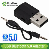 2 in 1 USB Bluetooth 5.0 Transmitter Receiver Mini 3.5Mm AUX Stereo Wireless Music Adapter For Car Radio TV Bluetooth Earphone