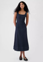 Gap Square Neck Midi Denim Dress