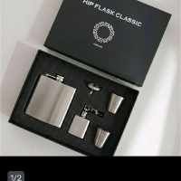 Hip Flask Classic Stainless Steel Botol Minum Liquor Whiskey Premium
