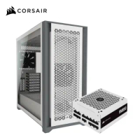 【機殼+850W電源】CORSAIR 海盜船 5000D AIRFLOW 白玻璃+RM850 80Plus 金牌電源供應器(白色)