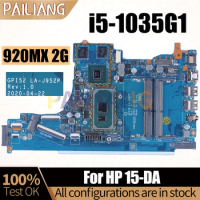 For HP 15-DA Notebook Mainboard Laptop LA-J952P i5-1035G1 920MX 2G Motherboard Full Tested