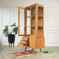 Askraft Ilona Display Cabinet - Kabinet Kayu Solid Jati Minimalis